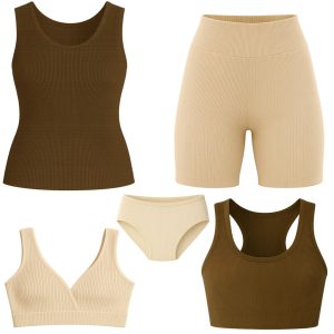 ست پنج تکه تاپ و شلوارک فانریپ دلداده