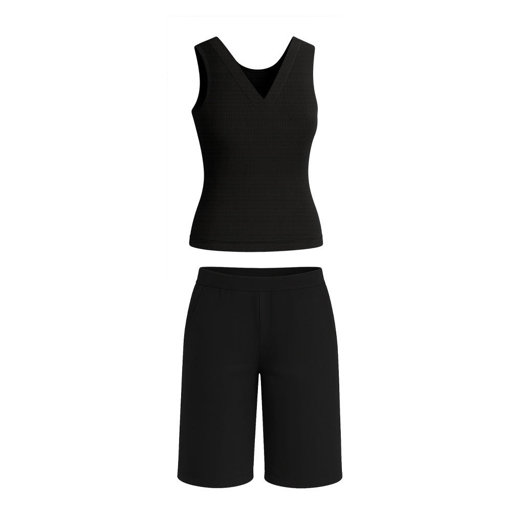 ست تاپ فانریپ و شلوارک جیبدار دلداده - Image 3