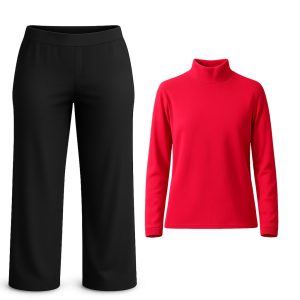 ست بلوز یقه‌اسکی فانریپ و شلوار نخ‌پنبه دلداده